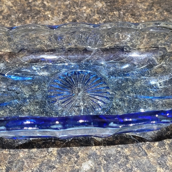 Cobalt blue vintage glass dish